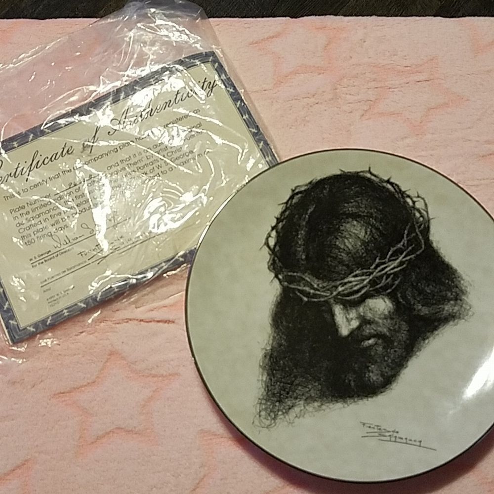 Father, Forgive Them ceramic art plate with certificate of authenticity